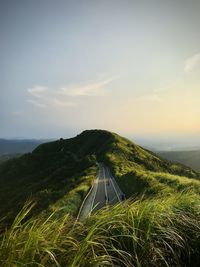 High angle view of landscape against sky