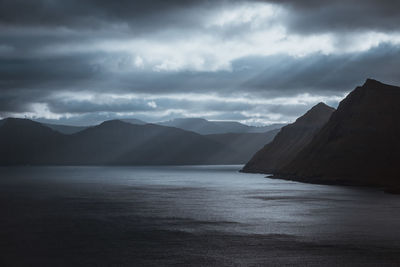 Scenic view of sea and mountains