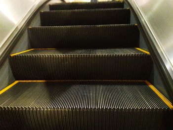 Close-up view of escalator