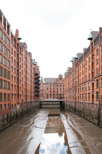 Canal amidst buildings against sky in city