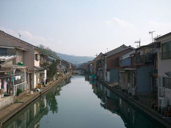 View of canal along buildings