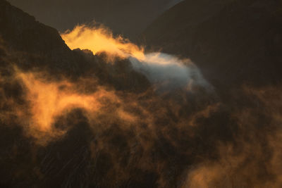 Moody landscape from carpathian mountains, romania.