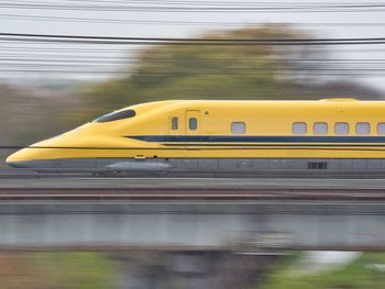 Blurred motion of train