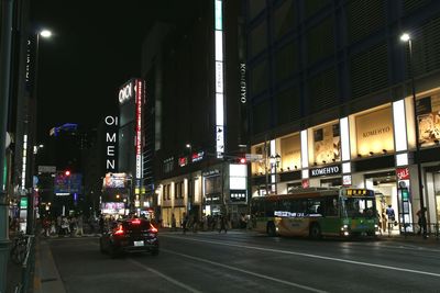 Cars moving on road at night