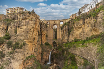 Famous puente nuevo bridge in ronda, spain with the tajo gorge.