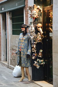 Man statue outside building