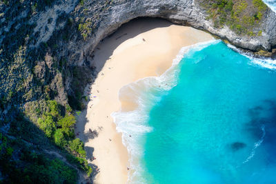 High angle view of beach