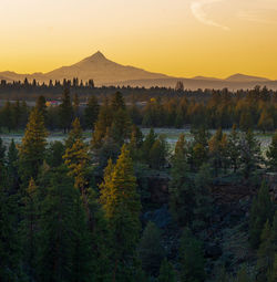 Scenic view of landscape during sunset