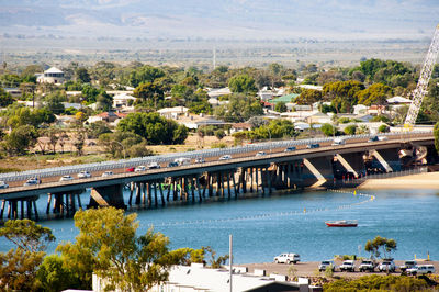 Bridge over river in city