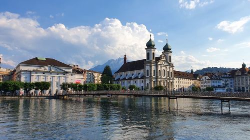 City of lucerne and mount pilatus in the background