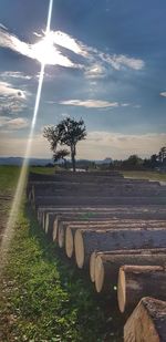 Scenic view of field against sky during sunset