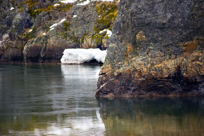 Rock formation by sea