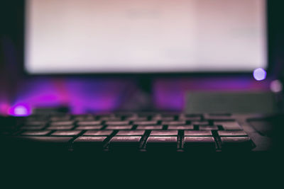 Close-up of laptop keyboard