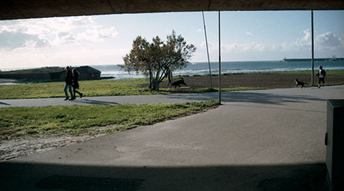 People walking on road