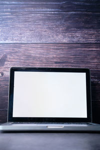 View of laptop on table