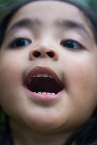 Close-up portrait of cute girl