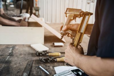 Man working on table