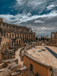 Old ruin building against cloudy sky