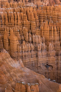 Far away zoom shot of bryce canyon national park of the hoodoos at inspiration point 