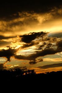 Silhouette of dramatic sky during sunset