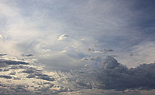 High angle view of land against sky