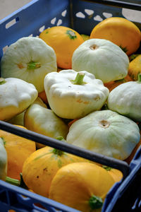 Close-up of pumpkins for sale