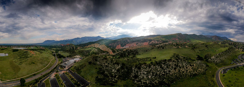 Panoramic view of mountains against sky