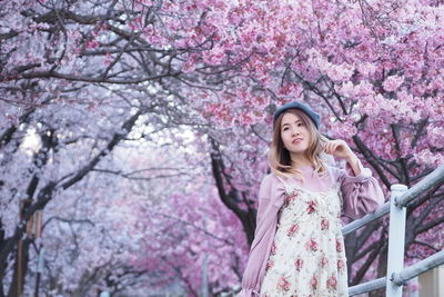 Low angle view of woman outdoors