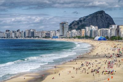 High angle view of beach