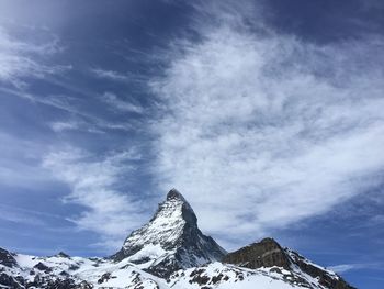 Low angle view of mountain against sky