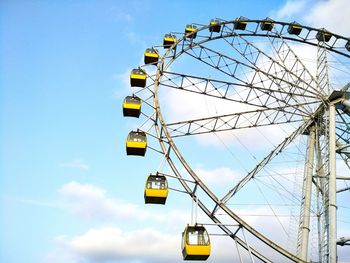 Low angle view of ferris wheel against sky