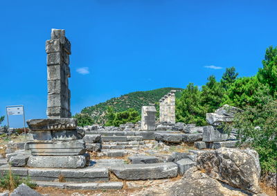 Old ruins of temple against sky