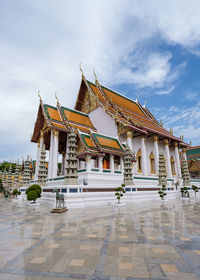 Low angle view of temple against sky