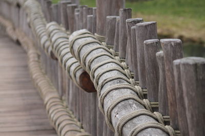 Close-up of wooden fence