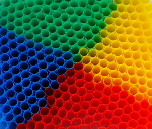 Full frame shot of multi colored drinking straws