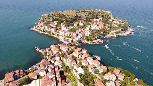 High angle view of sea against sky