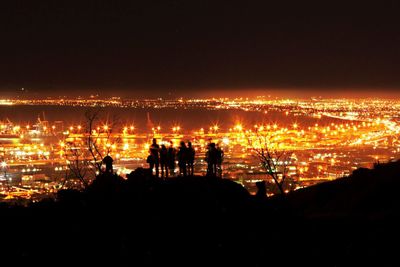 View of illuminated cityscape at night