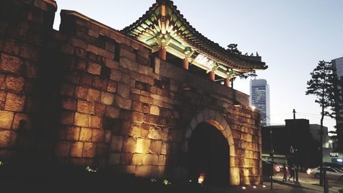 Low angle view of historical building against clear sky