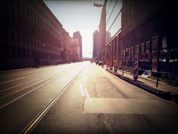 Empty road in city