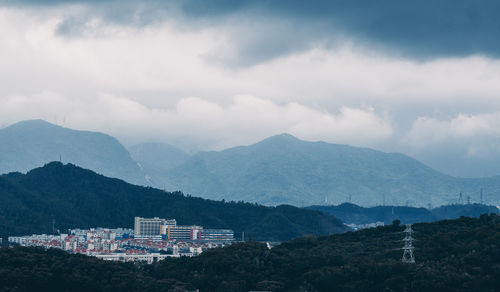 Scenic view of mountains against sky