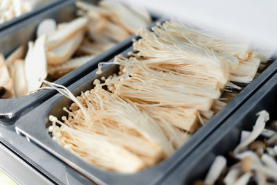 High angle view of bread in container