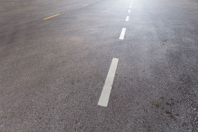 High angle view of markings on road