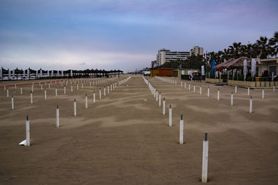 Row of buildings on beach