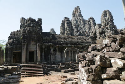 Old ruins of building against clear sky