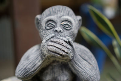 Close-up of statue against blurred background