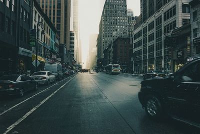 City street with buildings in background