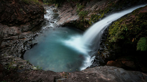 Scenic view of waterfall