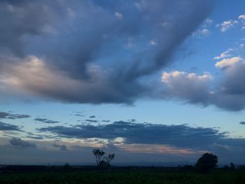 Scenic view of landscape against cloudy sky