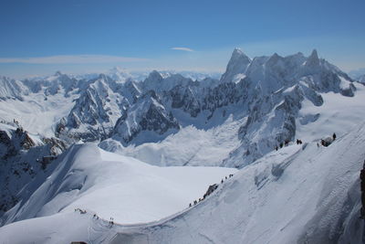 Scenic view of mont blanc against sky