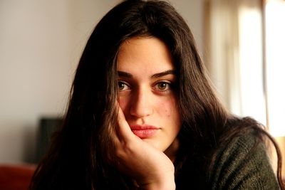 Close-up portrait of young woman